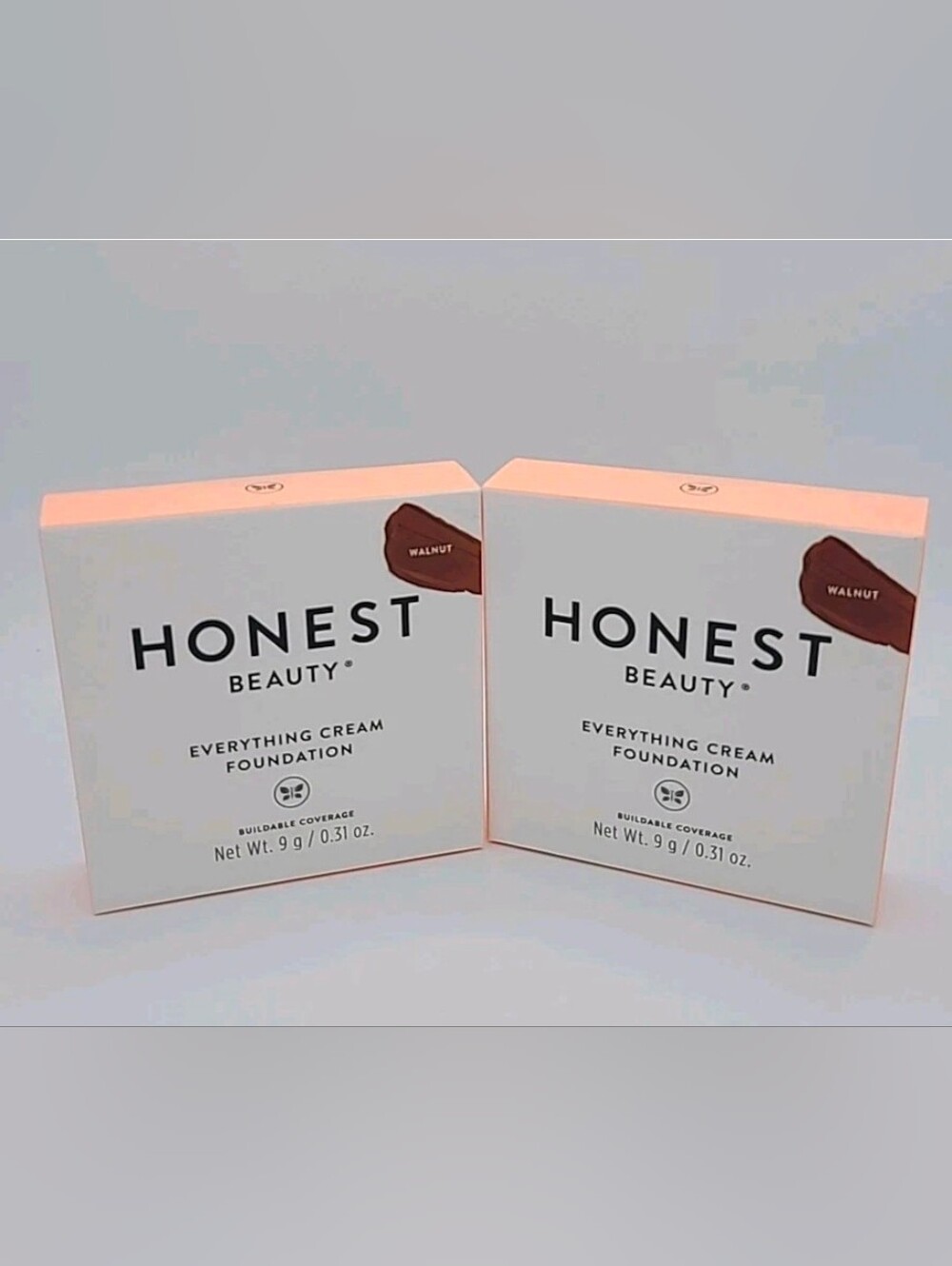 NIB 2x Honest Beauty Everything Cream Foundation Compact Walnut 0.31 oz Sealed